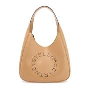 Stella McCartney Perforerad Logo Hobo Toteväska Beige, Dam