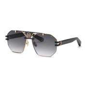 Philipp Plein Roséguld Svarta Solglasögon Black, Unisex