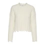 Karen by Simonsen Round-neck Knitwear White, Dam