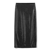 Sofie Schnoor Starlasw Svart Silver Maxi Kjol Gray, Dam