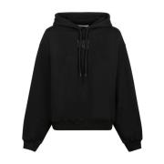 Alexander Wang Svart Logo Print Hoodie Black, Dam