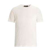 Oscar Jacobson Vit Slim Fit Stickad T-shirt White, Herr