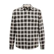 Hugo Boss Rutig Overshirt med Flanell Framsida Multicolor, Herr