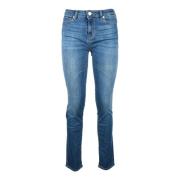 Love Moschino Stiliga Jeans med Bomullsblandning Blue, Dam