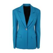 The Attico Cool Wool Blazer i Capri Blue Blue, Dam