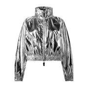 Moncler Alicia Keys Windbreaker Jacka Silver Logo Gray, Dam