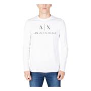 Armani Exchange Långärmad t-shirt med tryck White, Herr