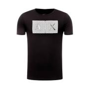 Armani Exchange Svart Bomull Herr T-shirt Vår/Sommar Kollektion Black,...