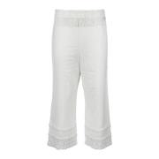 Twinset Modernt Breda Byxor White, Dam