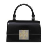 Tory Burch Mini TopHandle Väska i Glansig Finish Black, Dam