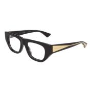 Bottega Veneta Oregelbundet acetatglasögonmodell Black, Unisex