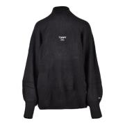 Tommy Jeans Stilren Stickad Tröja Black, Dam