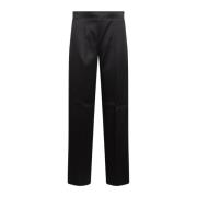 Jil Sander Silke Twill Avslappnade Byxor Black, Dam