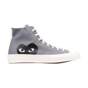 Comme des Garçons Play Grå Heart High-Top Sneakers Gray, Herr