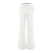 Kocca Beige Flare Jeans med dekorativa knappar Beige, Dam