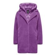 BomBoogie Odessa Overcoat - Fuskpälsrock Purple, Dam