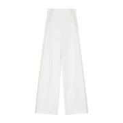 Pinko Vita Wide Leg Flared Byxor White, Dam