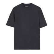 Loro Piana Marinblå Bomull T-shirt med Brodyr Blue, Herr