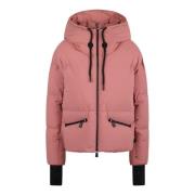 Moncler Allesaz Kort Dunjacka med Huva Pink, Dam