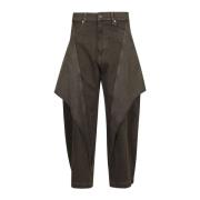 JW Anderson Skulpturala Cropped Jeans Gray, Dam