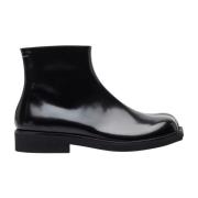 MM6 Maison Margiela Blankt Läder Anatomiska Ankelstövlar Black, Herr