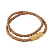 Mulberry Iris Dubbelt Läderarmband, Teak Brown, Dam