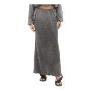 Diesel Maxi Kjol i Dubbellager Bomullsjersey Gray, Dam