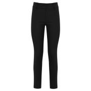 Patrizia Pepe Svarta Bomull Stretch Cropped Byxor Black, Dam