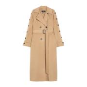 Max Mara Weekend Dubbelknäppt ull trenchcoat Beige, Dam