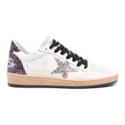 Golden Goose Vita Glittriga Sneakers Lila Patch White, Dam