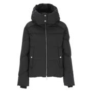 Woolrich Svart quiltad dunjacka med avtagbar huva Black, Dam