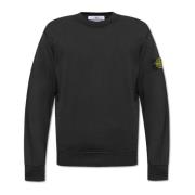 Stone Island Sweatshirt med logotyp Black, Herr