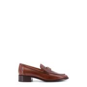 Tod's Klassisk läderloafer med metalllogo Brown, Dam