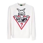 Guess Crewneck Sweater Sandy Shore Men's Sweater White, Herr