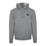 Plein Sport Logo Hoodie, Bomull Polyester Blandning Gray, Herr