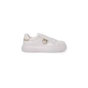 Pinko Vita Läder Sneakers Vår/Sommar Kollektion White, Dam