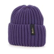 Borsalino Lila ullkeps med ribbad textur Purple, Unisex