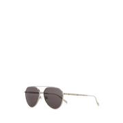 Alexander McQueen Stiliga Silver Metall Solglasögon Gray, Dam