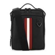 Bally Stilren Svart Läder Crossbody-väska Black, Herr