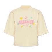 Palm Angels T-shirt med logotyp Yellow, Dam