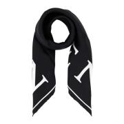 Alexander McQueen Silke Svart Foulard Halsduk Black, Dam