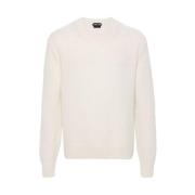 Tom Ford Alpaca Wool Crew Neck Sweater White, Herr