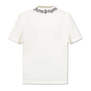 Palm Angels Tryckt T-shirt Beige, Herr