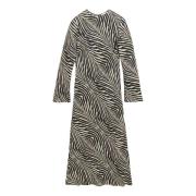 By Malene Birger Zebra Print Maxi Klänning Parise Black, Dam