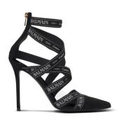 Balmain Couture mockahälar med bandmotiv Black, Dam