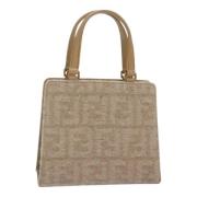 Fendi Vintage Pre-owned Canvas handvskor Beige, Dam