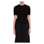 Y-3 Svart åtsittande kortärmad tee Black, Dam