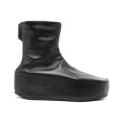 Y-3 Strukturerat Läder Kilklack Skor Black, Herr