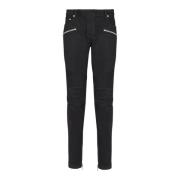 Balmain Slim-fit biker jeans i svart denim Black, Herr