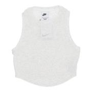 Nike Essential Rib Crop Tank Gray, Dam